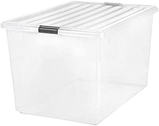 IRIS USA CB-130 Buckle Down Storage Box, 132 Quart, Clear