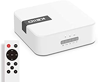 KEiiD WiFi & Bluetooth (CSR 5.0) Wireless Stereo Receiver for 2.0/2.1 Home Audio System Optical S/PDIF RCA Subwoofer Output, Multi Room Digital Music System with App Control Clock Alarm & Sleep Timer