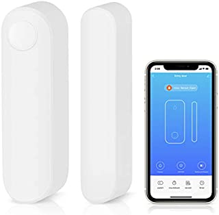 AGSHOME WiFi Door and Windows Sensor Magnets Smart Phone APP Control Doorbell Compatible with Alexa Google Assistant,Wireless Security Alarm Door Open Chime for Home Bussiness Burglar Alert