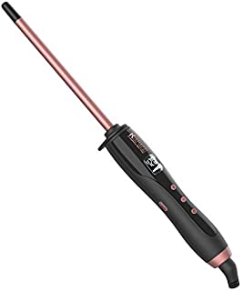 KIPOZI Thin Curling Wand, 3/10 Inch Small Curling Wand for Short & Long Hair, Ceramic Barrel Curling Wand Dual Voltage Hair Curler with Adjustable Temperature, Include Heat Resistant Glove