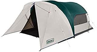 Coleman Cabin Camping Tent with Weatherproof Screen Room | 6 Person Cabin Tent with Enclosed Screened Porch, Evergreen