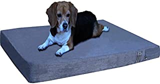 Dogbed4less Orthopedic Gel Memory Foam Dog Bed with Microsuede Gray Cover, Waterproof Liner and Extra Replacement Pet Bed Case, Fit Large 42