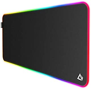 AUKEY RGB Gaming Mouse Pad, Large & Extended Water-Resistant Mouse Pad (35.4 x 15.75 x 0.15) with 11 LED Lighting Effects, Smooth Surface, and Non-Slip Rubber Base