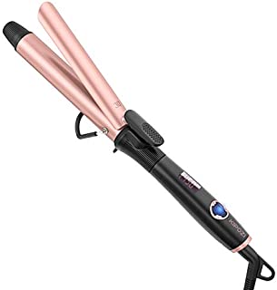 KIPOZI 1.2 Inch Curling Iron with Ceramic Coating Barrel, Hair Curler with Anti-scalding Insulated Tip, Dual Voltage,Include Heat Resistant Glove(Rose Pink) for Mother's Day