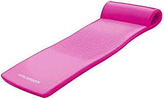 TRC Recreation Sunsation 1.75 Inch Thick 70 Inch Length Full Size Swimming Pool Foam Float Lake Mat with Pillow Head Rest, Pink