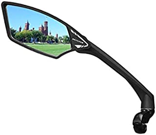 MEACHOW New Scratch Resistant Glass Lens,Handlebar Bike Mirror, Rotatable Safe Rearview Mirror, Bicycle Mirror, (Sliver Left Side) ME-006LS