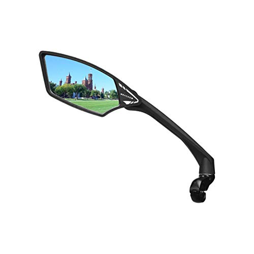 MEACHOW New Scratch Resistant Glass Lens,Handlebar Bike Mirror, Rotatable Safe Rearview Mirror, Bicycle Mirror, (Sliver Left Side) ME-006LS