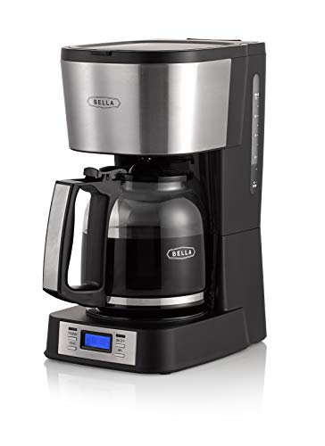 BELLA (14755) 12 Cup Coffee Maker with Brew Strength Selector & Single Cup Feature, Stainless Steel