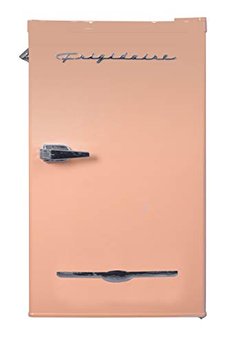 Frigidaire EFR376-CORAL Retro Bar Fridge Refrigerator with Side Bottle Opener, 3.2 cu. Ft, Coral