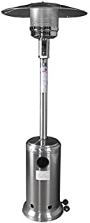 Raoccuy Stainless Steel Outdoor Patio Heater Propane with Wheels and Cover, Large, Outdoor Table Top Heater with Adjustable Thermostat, Suitable for Garden Wedding for Patio, Lawn, Cafe