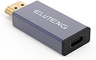 ELUTENG USB C Female to HDMI Male Adapter, 4K 60HZ Mini USB C to HDMI Adapter (Thunderbolt 3 Compatible) 10Gbp / s Speed USB C to HDMI Converter Connector for Type-C PC, Mobile Phone and Tablet