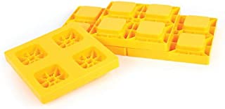 Camco Heavy Duty Leveling Blocks, Ideal For Leveling Single and Dual Wheels, Hydraulic Jacks, Tongue Jacks and Tandem Axles (4 pack) , Yellow - 44501