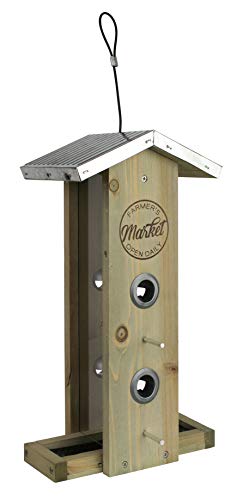 Wild Wings 066567 Galvanized Weathered Vertical Cedar Bird Hopper Feeder