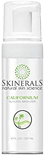 Skinerals Californium - USA Made Self Tanner Mousse for a Light Caramel Tan Without Streaks or Orange Tones. Made with Organic and Natural Ingredients for a Healthy Looking Fake Tan. 8 oz Bottle