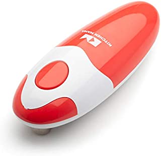 Kitchen Mama Electric Can Opener: Open Your Cans with A Simple Push of Button - No Sharp Edge, Food-Safe and Battery Operated Handheld Can Opener(Red)