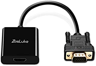 ZasLuke HDMI to VGA Converter Adapter, HDMI Female to VGA Male Converter with 3.5mm Audio Jack and Micro USB Power Cable for TV Stick, Xbox 360, PS4, Roku, Laptop and More (Only from HDMI to VGA)