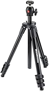 Manfrotto Compact Light Aluminum 4-Section Tripod Kit with Ball Head, Black (MKCOMPACTLT-BK)