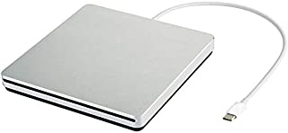 External CD DVD Drive USB C CD DVD Burner/Writer Slim Portable Slot in CD DVD Reader for MacBook Pro/Air/Mac/Laptop/Windows10 (Sliver)