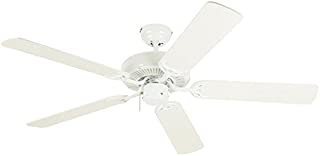 Westinghouse Lighting 7802400 Downrod Mount, 5 White Blades Ceiling fan, White