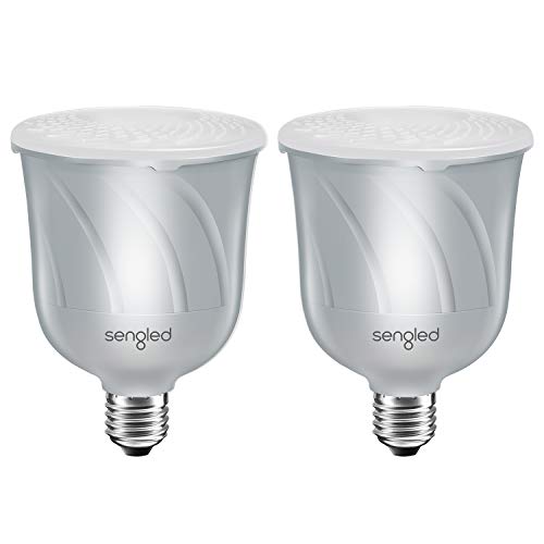 Sengled Pulse Bluetooth Light Bulb JBL Speaker System App Controlled Dimmable LED Bulb Requires Master Pair Add Up to 8 Bulbs BR30 Smart Music Satellite Bulb, Pewter, 2 Pack