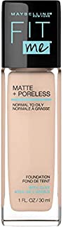 Maybelline Fit Me Matte + Poreless Liquid Foundation Makeup, Classic Ivory, 1 fl. oz. Oil-Free Foundation