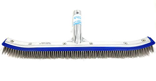 440 Heavy Duty Pool Brush, 18 Extra Wide, Stainless Steel Bristles, Professional-Brush Cleaner to Remove Algae, Works for General Cleaning of Concrete Walls and Floors. NOT for USE in Vinyl Pool