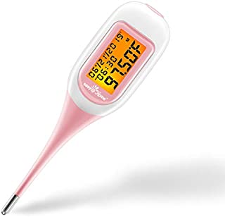 Easy@Home Smart Basal Thermometer, Large Screen and Backlit, FSA Eligible, Period Tracker with Premom(iOS & Android) - Auto BBT Sync, Charting, Coverline & Accurate Fertility Prediction #EBT-300