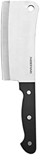 Farberware Stamped Triple Rivet High Carbon Stainless Steel Kitchen Cleaver with Contoured Handle, 6-Inch, Black,5099687