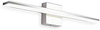 LED Vanity Lights, BRIVOLART 24 Inch 14W Cool White 6000K LED Bathroom Bedroom Vanity Light Fixtures Modern Chrome Bathroom Vanity Lights for Mirror