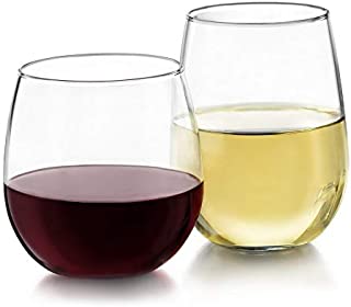 Libbey Stemless 12-Piece Wine Glass Party Set for Red and White Wines