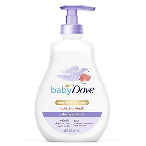 Baby Dove Sensitive Skin Care Baby Wash For a Calming Baby Bath Wash Calming Moisture Hypoallergenic and Tear-Free, Washes Away Bacteria 13 oz