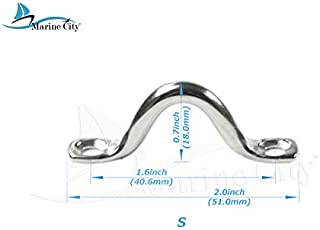 MARINE CITY 304 Stainless Steel Bimini Boat Top Pad Eye, Eye StrapSize: S