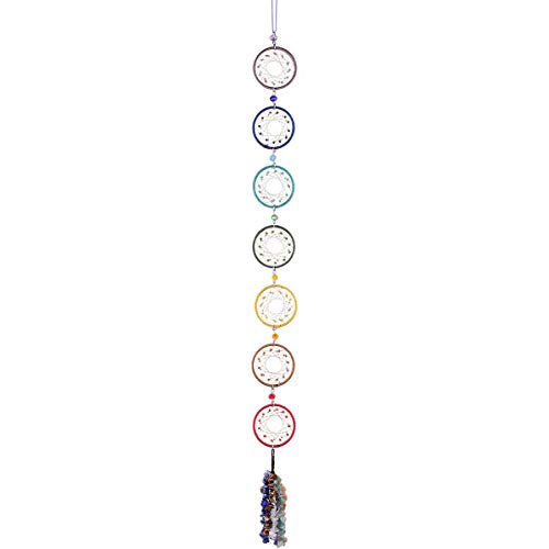 rockcloud Dream Catcher, Handmade Dream Catchers Circular Net with Healing Crystals Tumbled Stones for Wall Hanging Home Deco Ornament