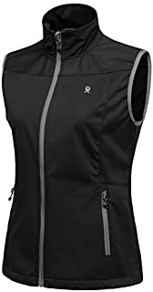 Little Donkey Andy Women's Lightweight Softshell Vest, Windproof Sleeveless Jacket for Running Hiking Travel, Black L