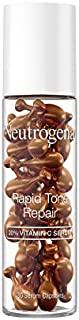 Neutrogena Rapid Tone Repair Brightening Capsules Antioxidant To Brighten Look of Dark Spots Even Skin Tone OilFree Capsules, 20% Vitamin C Serum, unscented, 30 Count