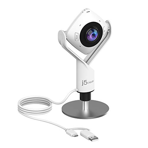 j5create 360 Degree All Around Meeting Webcam - 1080P HD Video Conference Camera with High Fidelity Microphone, USB-C | for Video Conferencing, Online Classes, and Collaboration