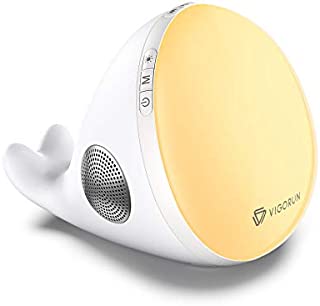 Vigorun White Noise Machine with Night Light and Bluetooth Speaker, Wireless Sound Machine with 7-Color LED Light, Limitless Soothing Sounds, 2000mAh Rechargeable Battery for Sleeping Baby Adult