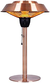 Star Patio Electric Patio Heater, Outdoor Heater, 1500W Infrared Heater with Brush Copper Finished, Tip-Over Protection, Electric Tabletop Heater, IP44 Waterproof, STP1566-CT-B