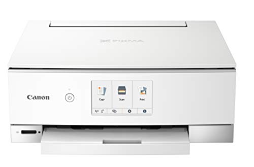 Canon TS8320 All In One Wireless Color Printer, Copier, Scanner, Home Inkjet Printerwith Mobile Printing, White, Works with Alexa