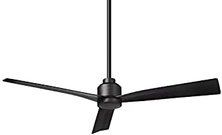 Clean Indoor/Outdoor 3-Blade Smart Compatible Ceiling Fan 52in Matte Black with Remote Control and Wall Cradle. Works with iOS/Android, Alexa, Google Assistant, Samsung SmartThings, and Ecobee.