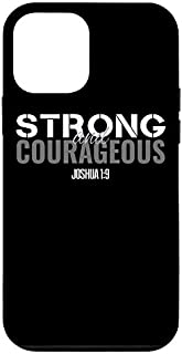 iPhone 12 mini Women's Mens Strong & Courageous Bible Verse Gifts Christian Case