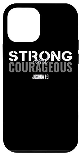 iPhone 12 mini Women's Mens Strong & Courageous Bible Verse Gifts Christian Case