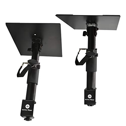 SonicFiber Studio Monitor Stands with Desk Clamp, Adjustable Height, Tilt, 1 Pair