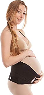 GABRIALLA Breathable Elastic Maternity Belt, BEST Pregnancy Support - Made in USA - Belly Band for Running & Exercising Moms, Abdominal and Lower Back Pain, Postpartum Recovery (MS-99), Large | Black