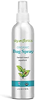 Sky Organics Organic Bug Spray (4 oz) USDA Organic Bug Repellent  DEET-Free Natural Safe Insect Repellent Vegan & Cruelty-Free