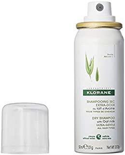 Klorane Dry Shampoo with Oat Milk, Ultra-Gentle, All Hair Types, No White Residue, Paraben & Sulfate-Free, Travel Size, 1 oz.