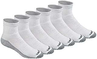 Dickies Men's Big & Tall Dri-tech Moisture Control Quarter Socks Multipack, White (6 Pairs), Shoe Size: 12-15