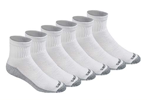 Dickies Men's Big & Tall Dri-tech Moisture Control Quarter Socks Multipack, White (6 Pairs), Shoe Size: 12-15