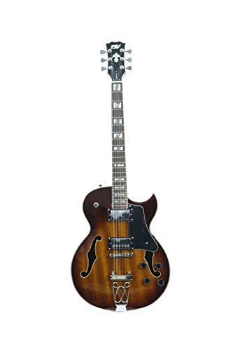 ivy IJZ-300 TSB Jazz Solid-Body Electric Guitar, Tobacco Sunburst