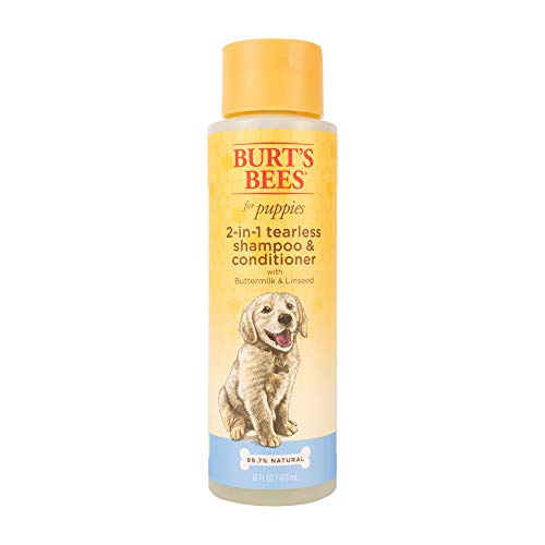 Burt's Bees Dog Shampoo for Puppies, 2 in 1 Shampoo and Conditioner, Buttermilk and Linseed Oil, 16 Oz